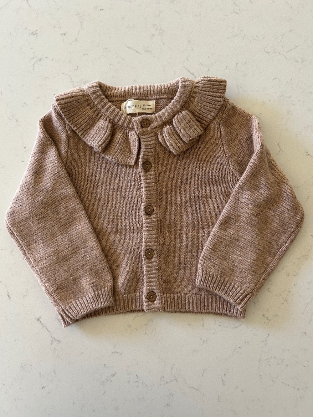 NWT Quincy Mae Ruffle Collar Cardigan - Picture 2 of 2